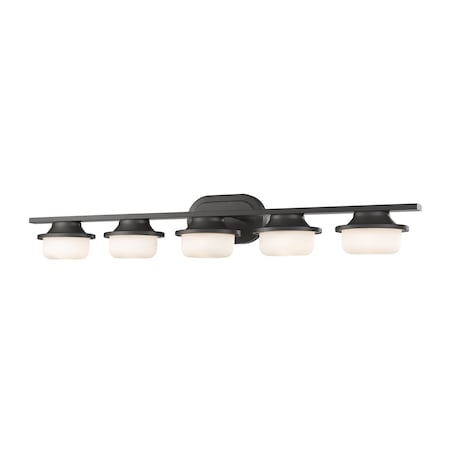 Z-Lite Optum 5 Light Vanity, Bronze & Matte Opal 1917-5V-BRZ-LED